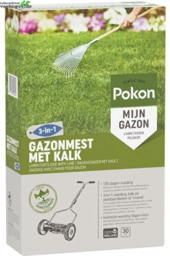 Pokon Gazonmest Met Kalk 3-in-2 30 M2