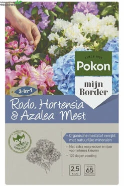 Pokon Hortensia, Rhododendron & Azalea, Mest 2,5 Kg -Tuinbenodigdheden Verkoopwinkel pokon hortensia rhododendron azalea mest 2 5 kg 450x675 6426e8eda4fd7 l