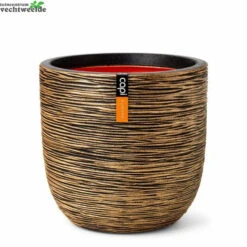 Pot Bol Rib Nl D43xh41cm Zwart Goud