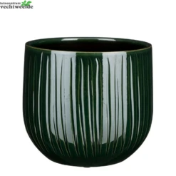 Pot Pablo D25h20cm D.groen Ribbel