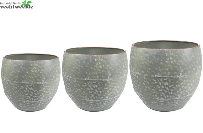 Pot Thomas Metaal D39h32cm Groen - Ter Steege 3 Pot Thomas Metaal D39h32cm Groen - Ter Steege