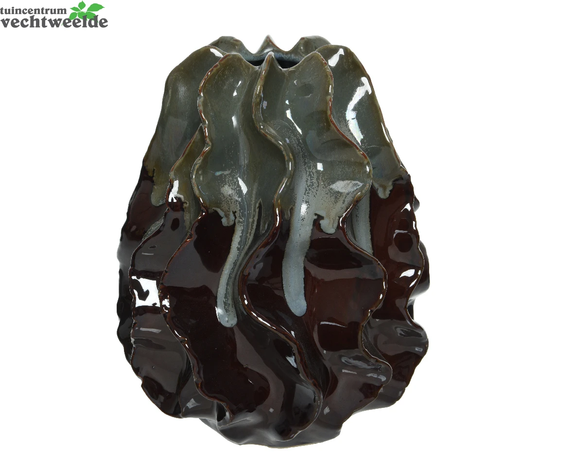 Decoris Vaas Keramiek L21b21h26cm Groen 4 Decoris Vaas Keramiek L21b21h26cm Groen - Afbeelding 2